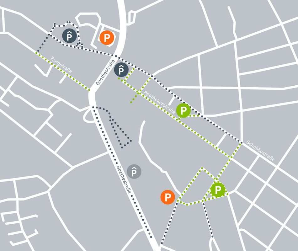Karte mit Parkzonen in Neheim